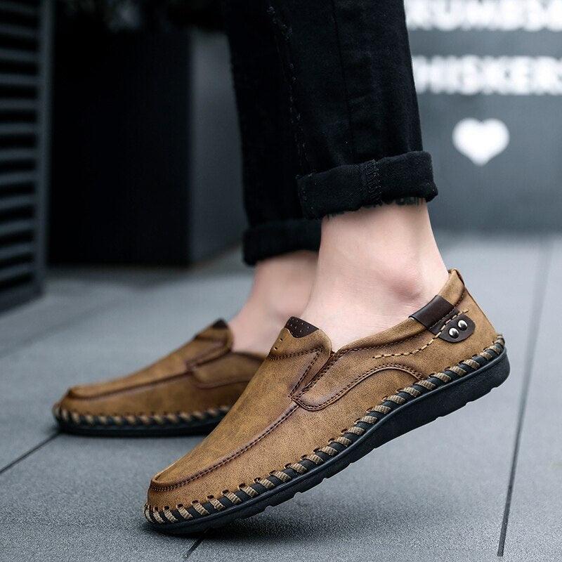 Chaussures décontractées en cuir pour hommes - Zewta Confort Orthopédique