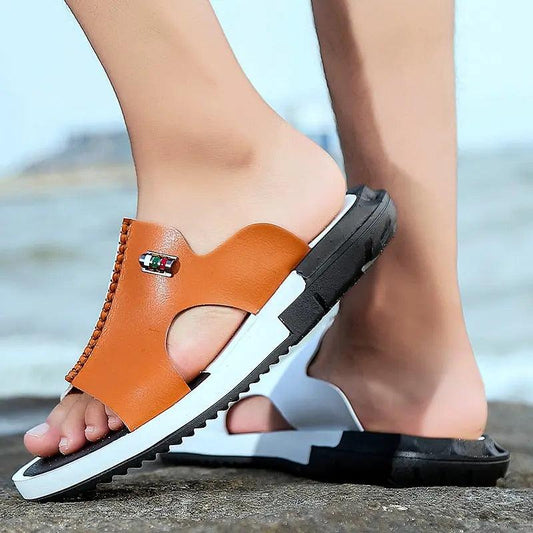 Sandales Confortable En Cuir Confort Orthopédique