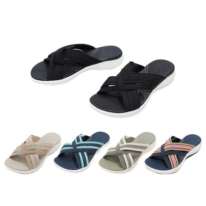 Sandales orthopédiques élastiques croisées - Confort Orthopédique