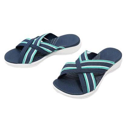 Sandales orthopédiques élastiques croisées - Confort Orthopédique