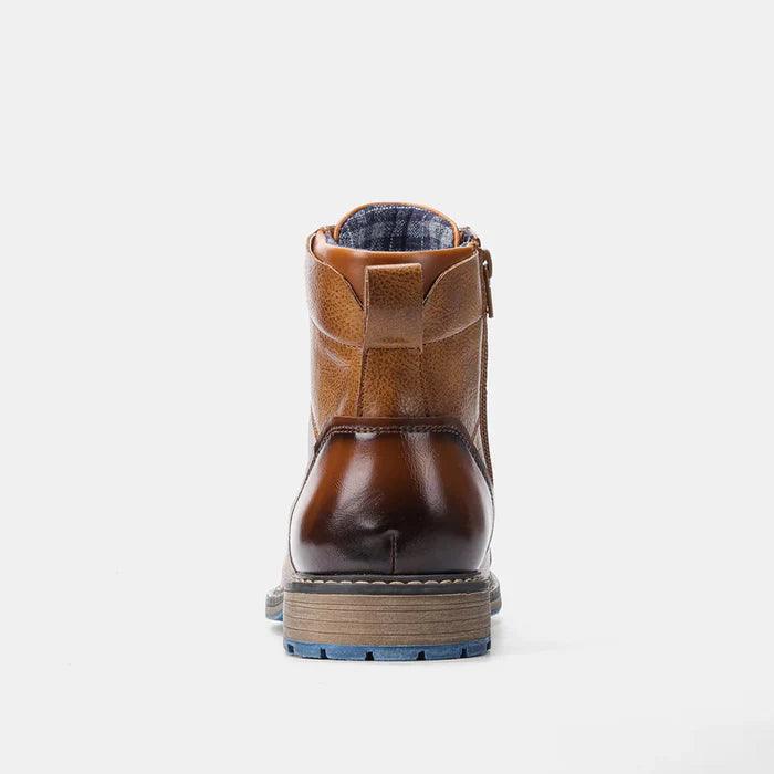 Fred - Mocassins Orthopédique Homme rétro en cuir à lacets - Confort Orthopédique