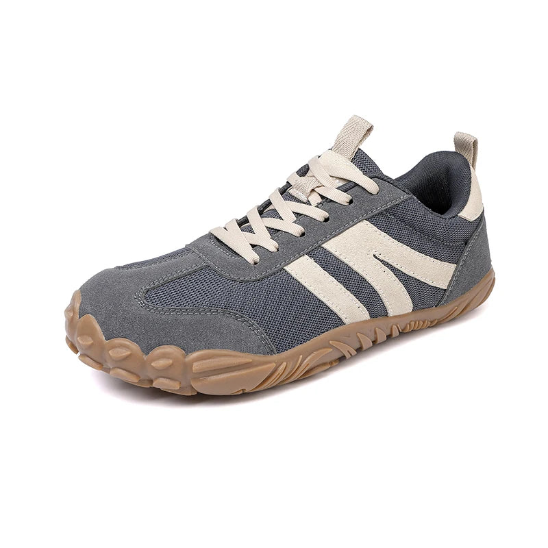Basket orthopédique femme - Chaussures légères en mesh gris avec semelle antidérapante et lacets clairs