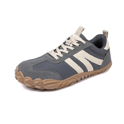 Basket orthopédique femme - Chaussures légères en mesh gris avec semelle antidérapante et lacets clairs