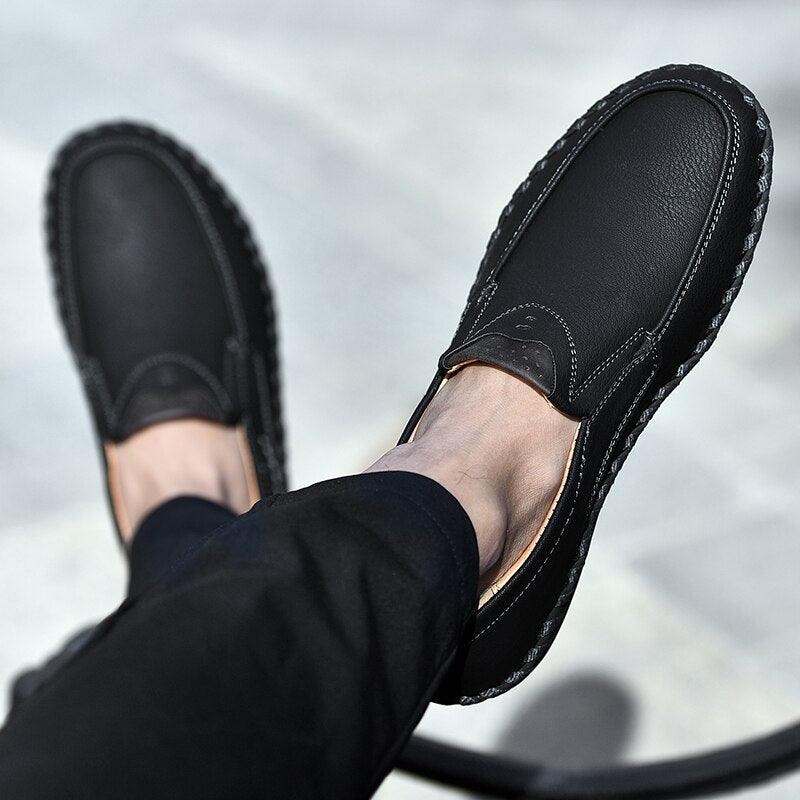 Chaussures décontractées en cuir pour hommes - Zewta Confort Orthopédique