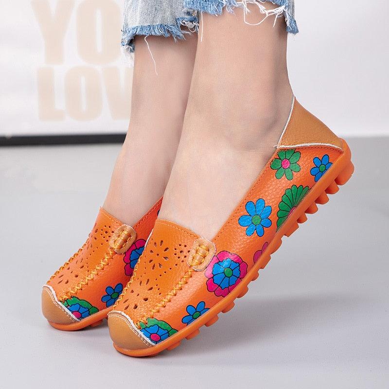 Chaussures orthopédiques en cuir fendu sans lacet pour Femmes - Orazia Confort Orthopédique