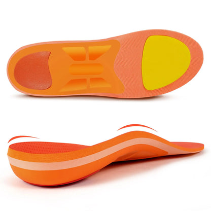 Collection Mode - Semelles orthopédiques pour soulagement de la fasciite – semelles orange avec soutien de voûte et texture respirante