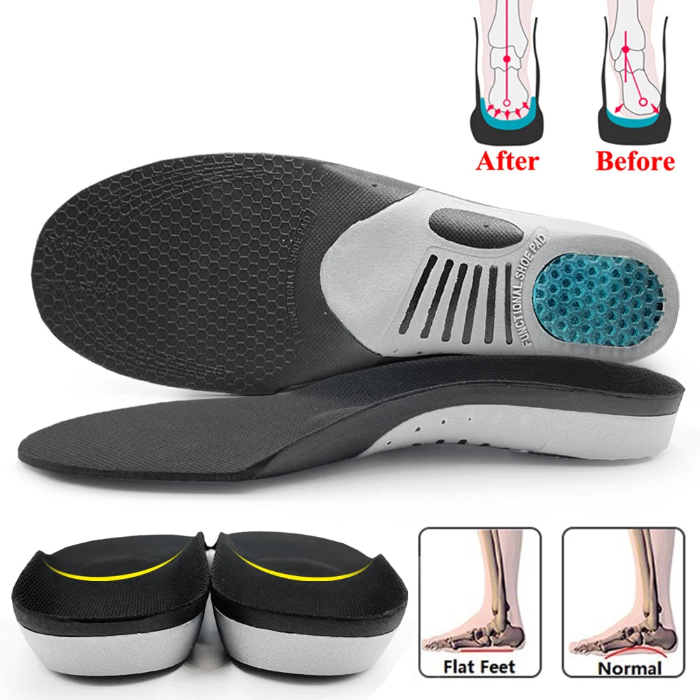 Collection Mode - Semelles orthopédiques confort pour pieds plats - Semelles noires avec texture en Mesh et support de voûte plantaire