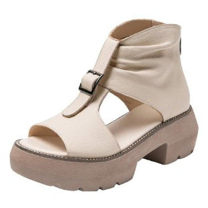 Sandales compensé en PU pour femmes - Boty Confort Orthopédique