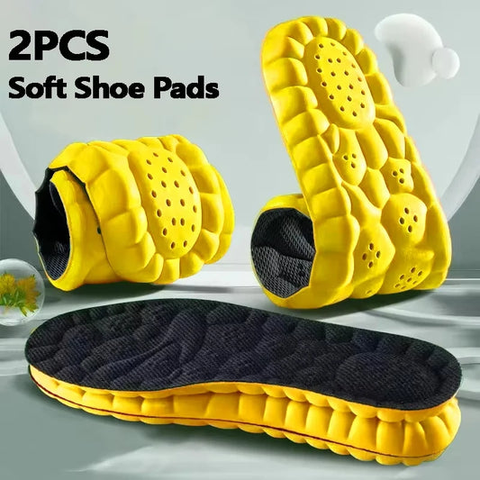 Collection Mode - Semelles orthopédiques respirantes avec absorption des – vue en trois dimensions avec design en relief et couleur jaune vif
