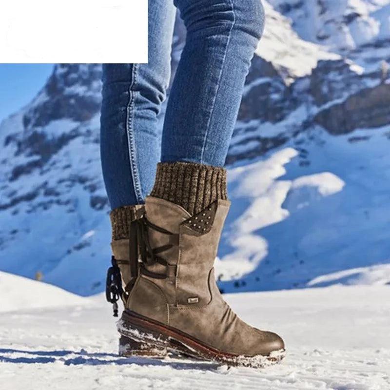 Bottes femmes de neige en daim Sckilly Confort Orthopédique