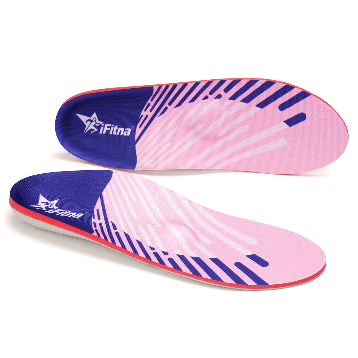 Collection Mode - Semelles orthopédiques pour soulagement de la fasciite – semelles légères en rose et violet avec design ergonomique
