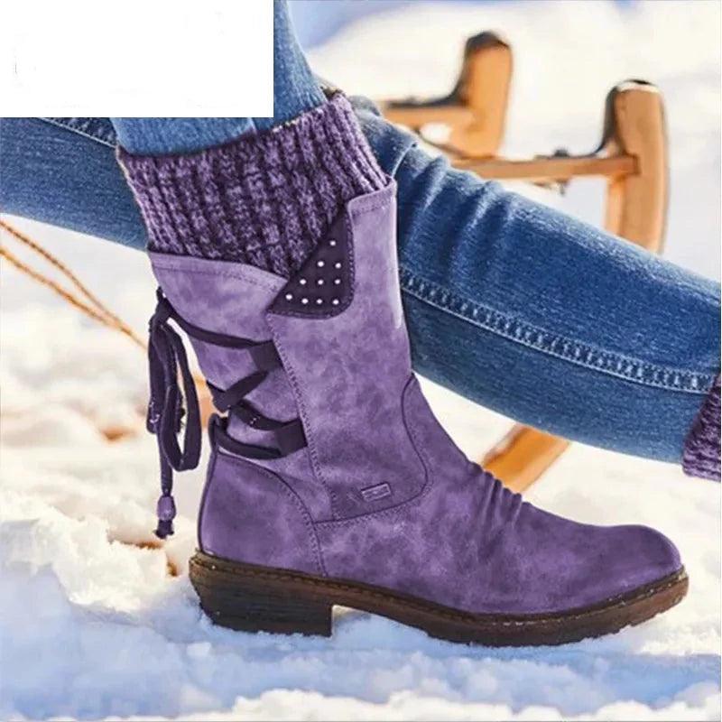 Bottes femmes de neige en daim Sckilly Confort Orthopédique