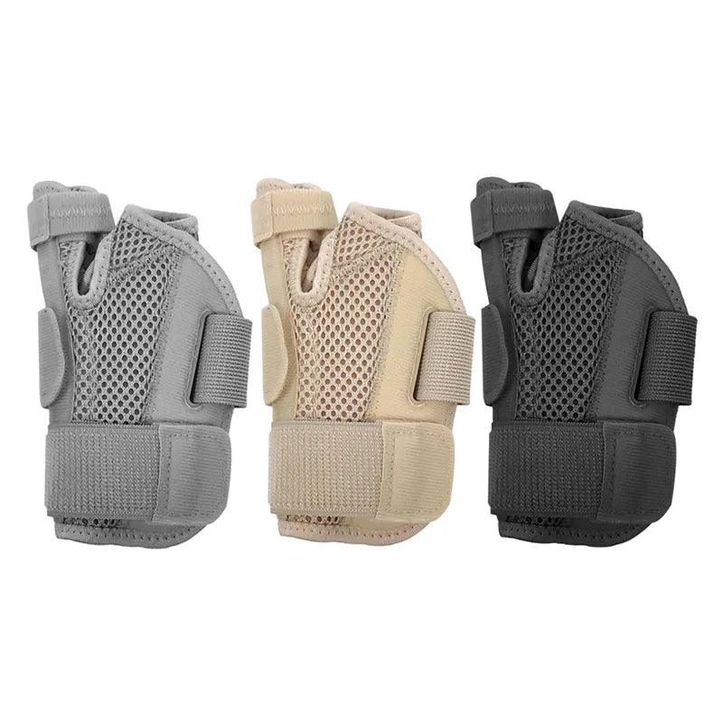 Attelle canal carpien en trois coloris : gris, beige et noir, avec design ergonomique et matière Mesh pour un soutien confortable.