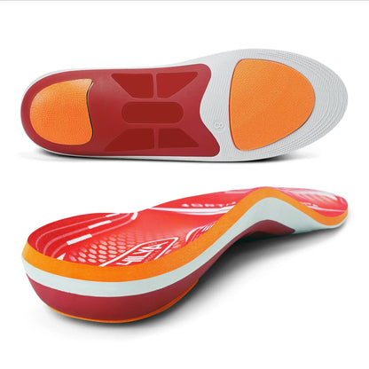 Collection Mode - Semelles orthopédiques pour soutien plantaire et confort – vue de dessous montrant le design ergonomique et les couleurs vives