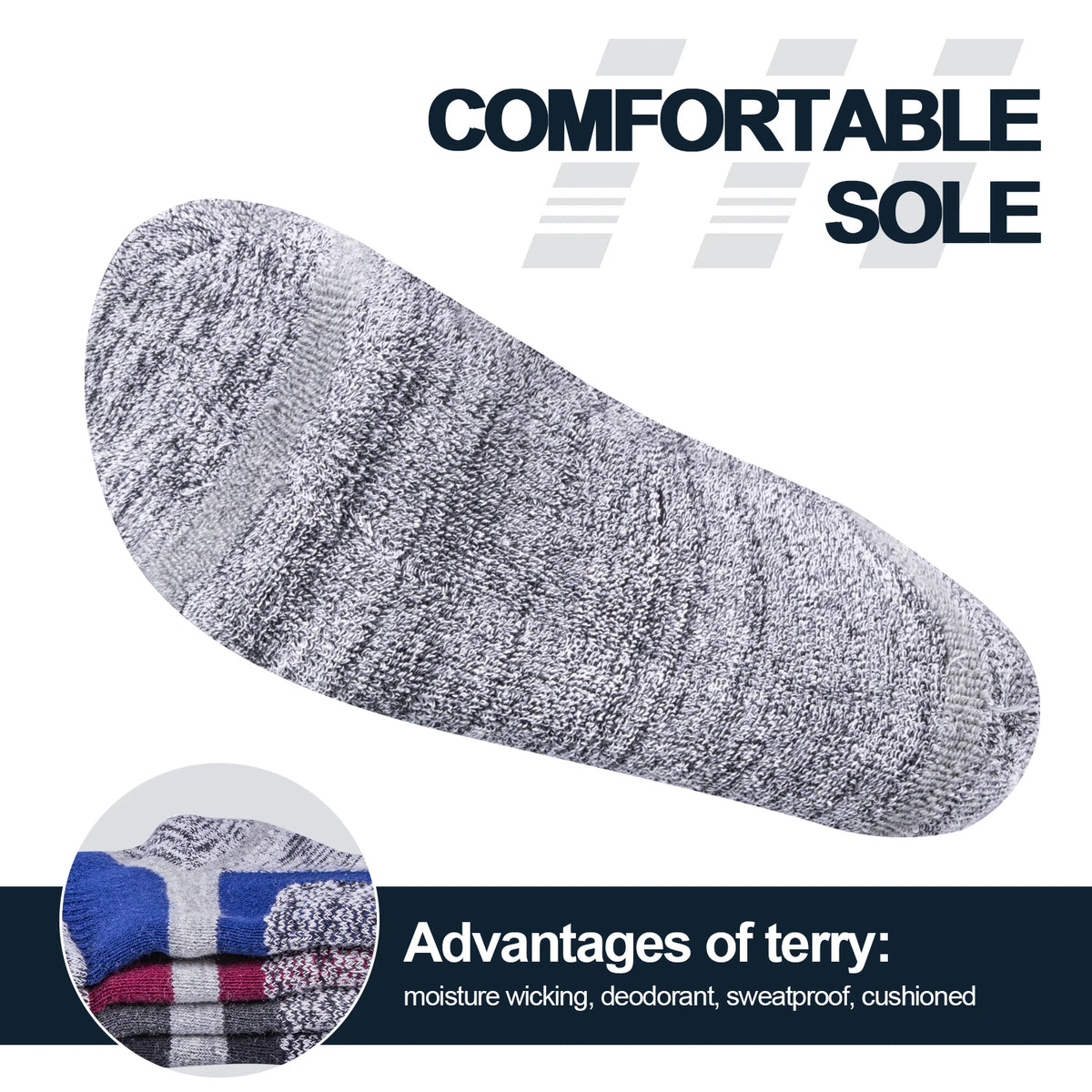 Chaussette chaussure de sécurité - Chaussettes confortables - 5 Paires Noir / XL(41-44 EU)