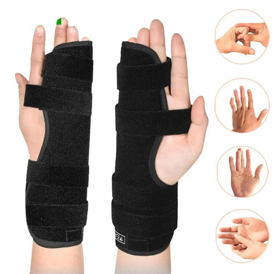 Attelle boxer – vue générale montrant l'attelle noire avec sangles ajustables, conçue pour un maintien optimal du poignet