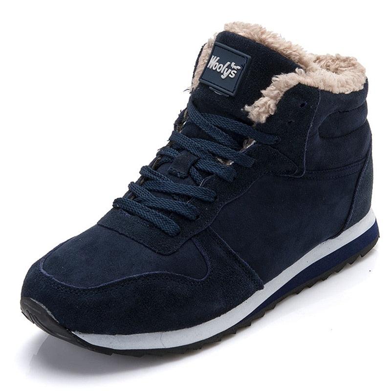 Chaussures  de sport en fourrure noir, bleu pour hommes et femmes - Zapatillas Confort Orthopédique