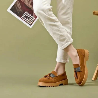 VICTOIRE - Mocassins en daim à talons Confort Orthopédique
