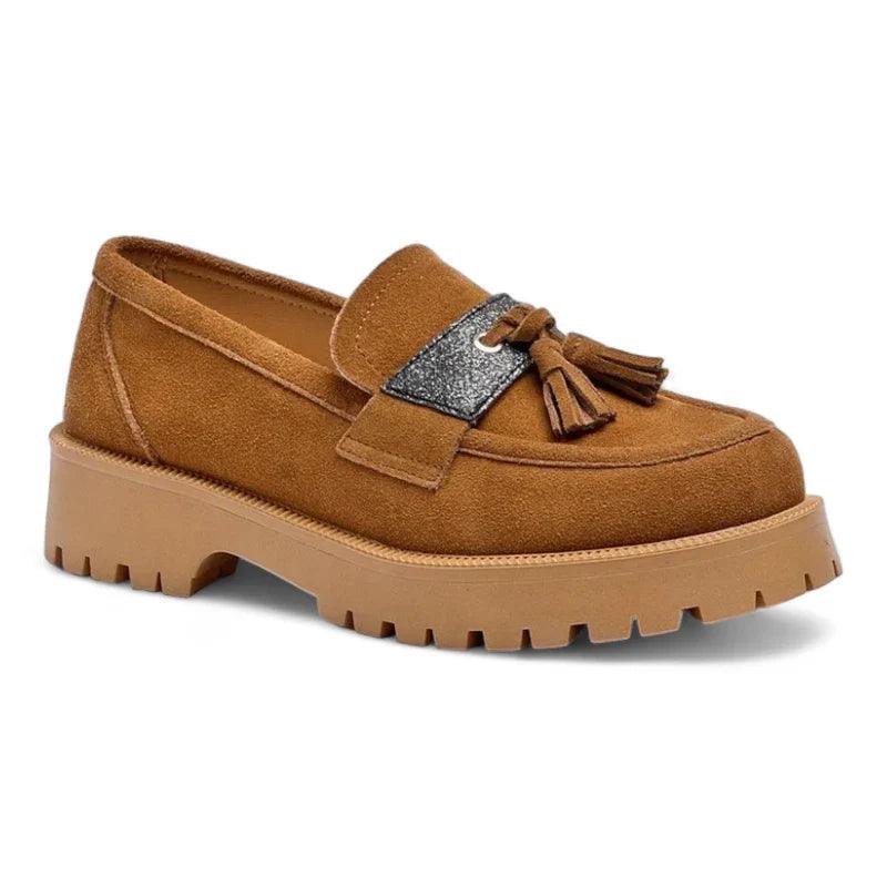VICTOIRE - Mocassins en daim à talons Confort Orthopédique