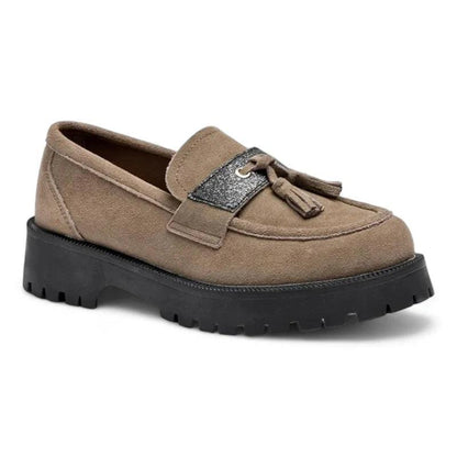 VICTOIRE - Mocassins en daim à talons Confort Orthopédique