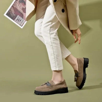 VICTOIRE - Mocassins en daim à talons Confort Orthopédique