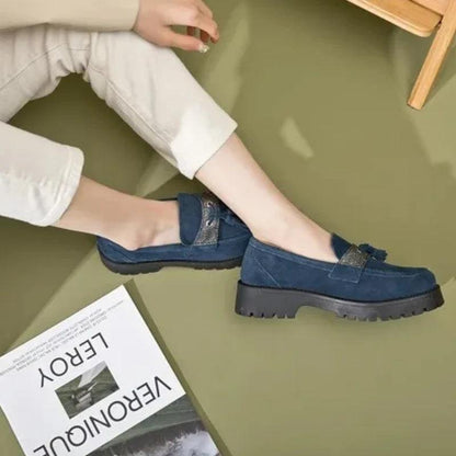 VICTOIRE - Mocassins en daim à talons Confort Orthopédique