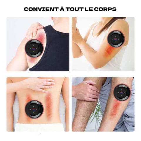 Appareil de massage anti-cellulite moderne à ventouse, utilisé sur le bras et le dos, montrant son efficacité sur différentes zones du corps.