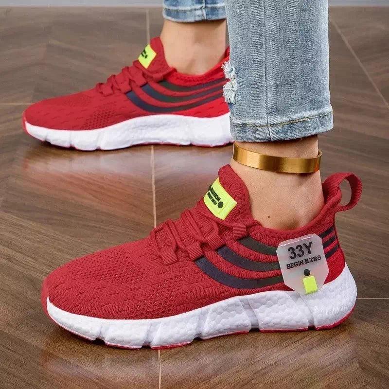 Basket rouge pour femmes - Confort Orthopédique
