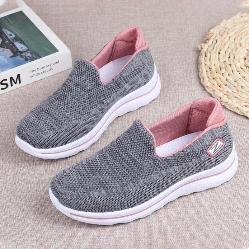 Baskets amortissantes pour femme, simples à enfiler - Confort Orthopédique