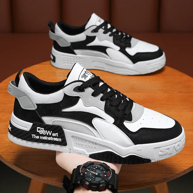Baskets homme street design noir et blanc moderne