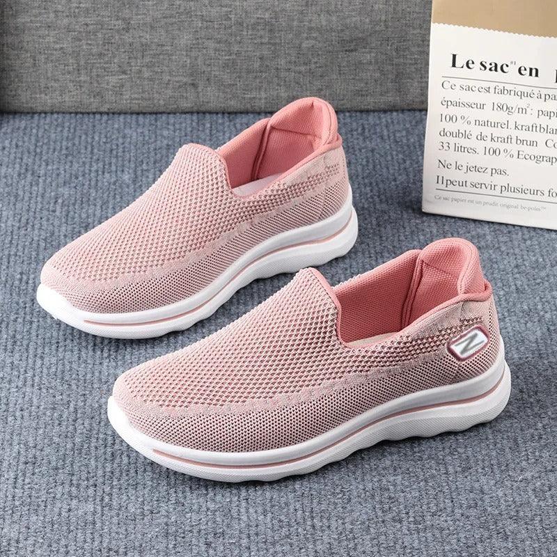 Baskets amortissantes pour femme, simples à enfiler - Confort Orthopédique