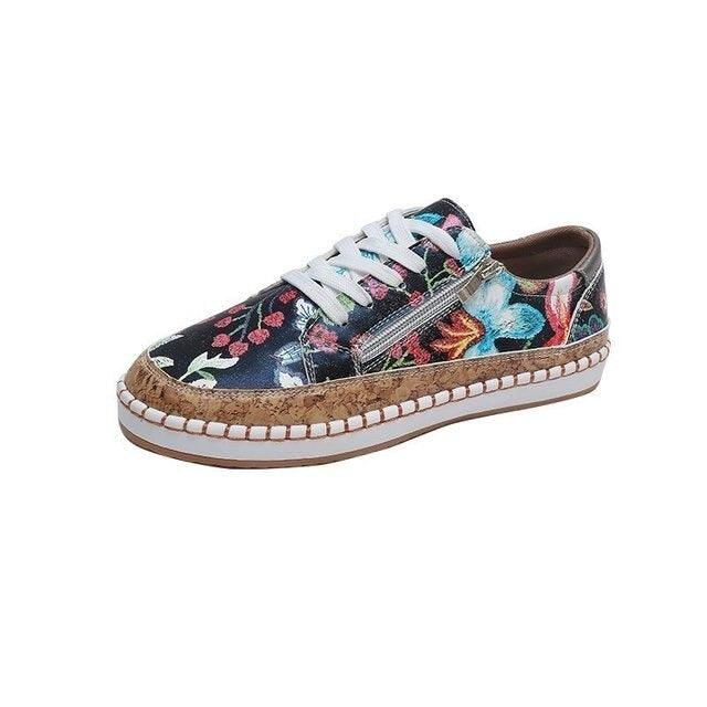 Chaussures Orthopédiques à fleurs pour femmes - Confort Orthopédique