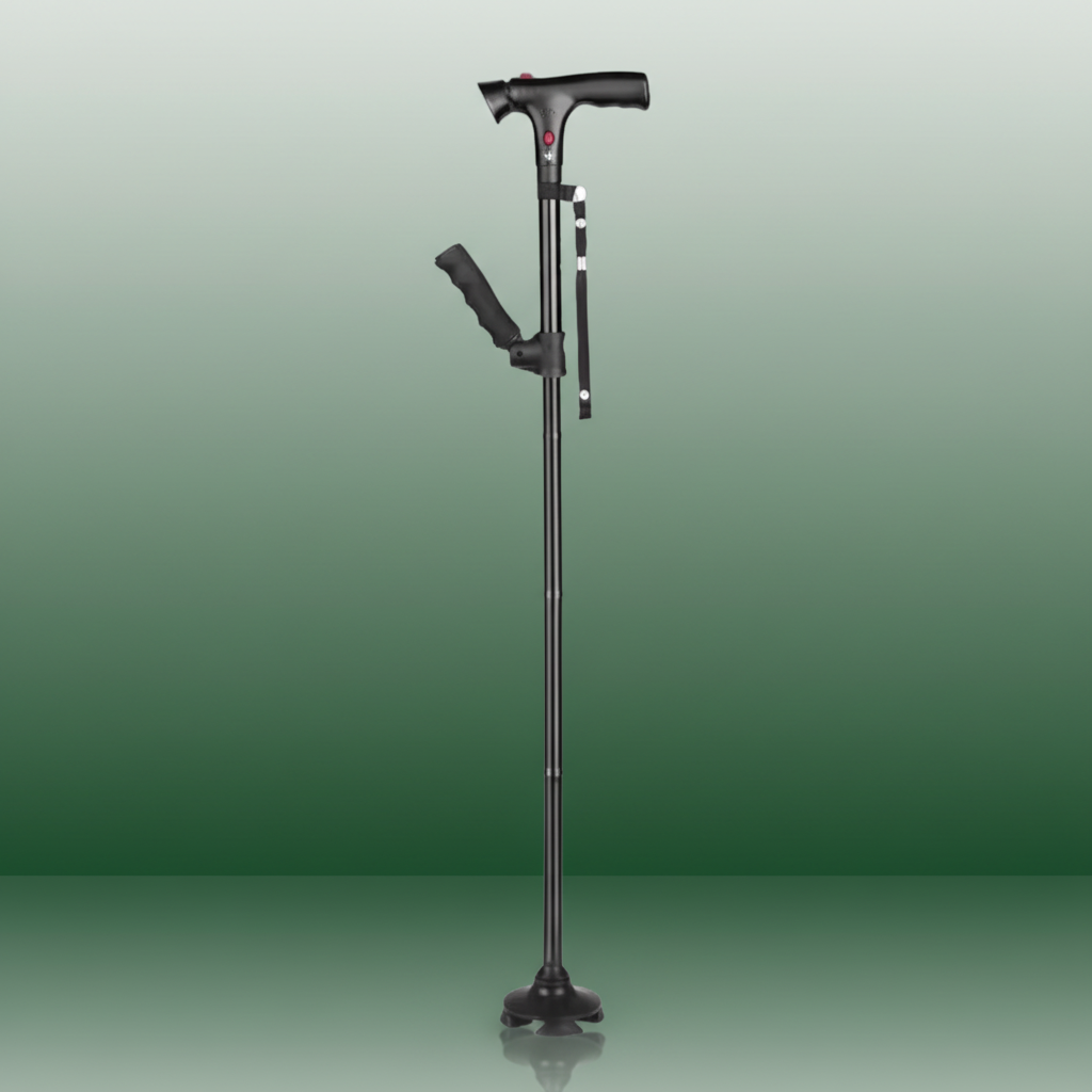 Canne Orthopédique à Quatre Pieds et Pliable avec Lampe LED Intégrée - Default Title