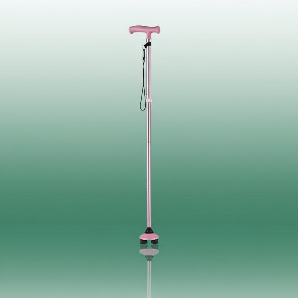 Canne Orthopédique Colorée Pliable pour Personnes Âgées - Rose