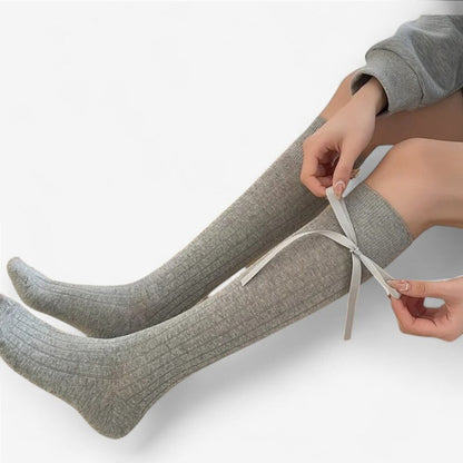 Chaussettes montantes elegantes - 35 / Rose