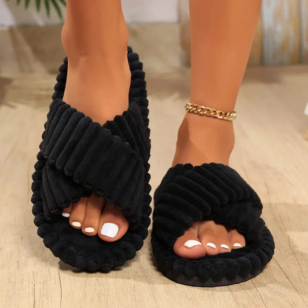 Chaussons Orthopédique en Velours Femme - Blanc / 42-43