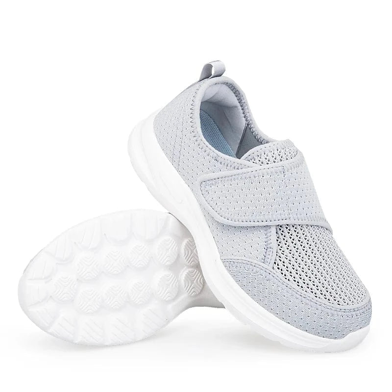 Chaussures Orthopédiques Grises à Scratch pour Femmes. - 40