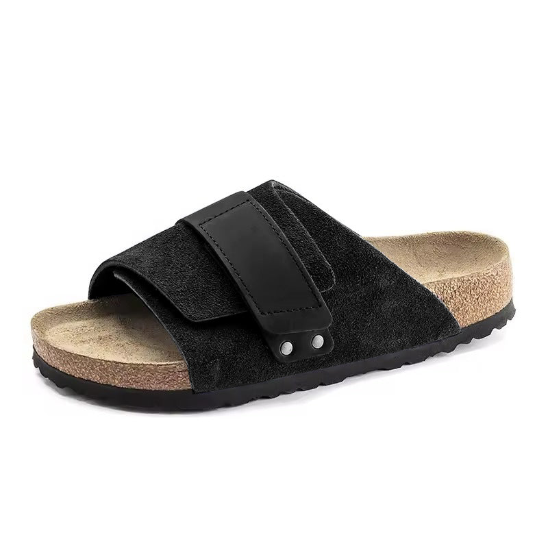 Claquette orthopédique homme en liège à scratch ajustable
