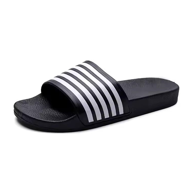 Claquette orthopédique homme style sportif à bandes - Noir / 48
