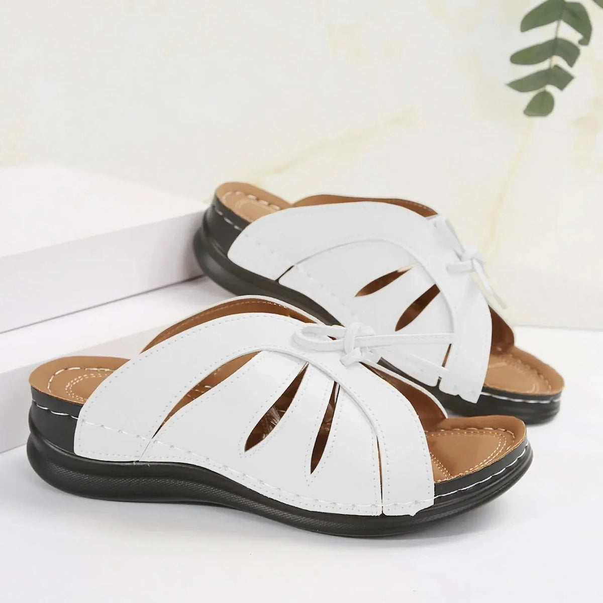 Claquette Orthopédique Femme Compensée avec Lacets - 40