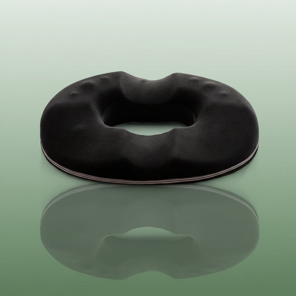 Coussin Ergonomique Lombaire en Relief avec Trou Central pour Homme - Noir