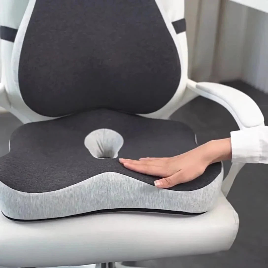 Coussin Orthopédique Dos et Assise en Mousse de Charbon de Bambou et Housse en Tissu Magnétique - Image 2