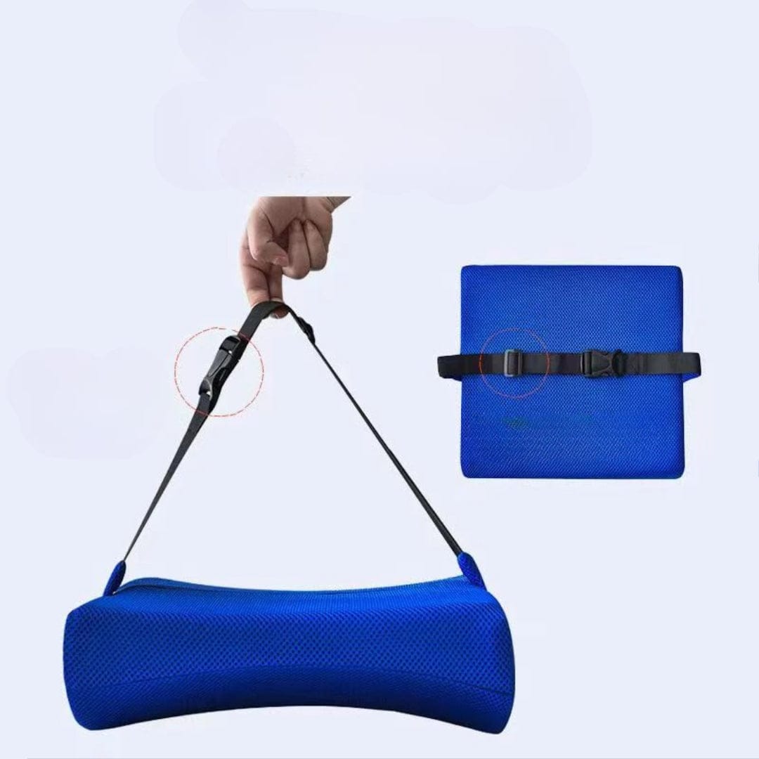 Coussin Orthopédique Lombaire Bleu avec Poche de Rangement - Image 3