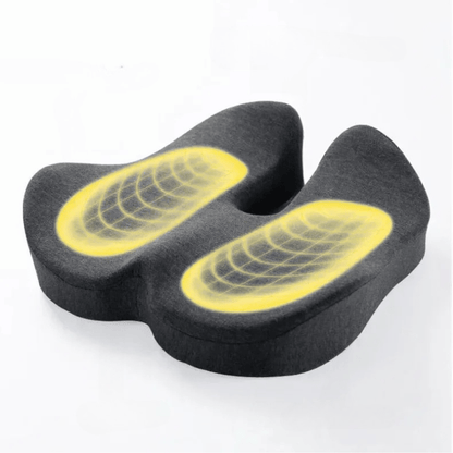 Coussin Orthopédique Lombaire Design et Discret pour Femme - Vert et gris
