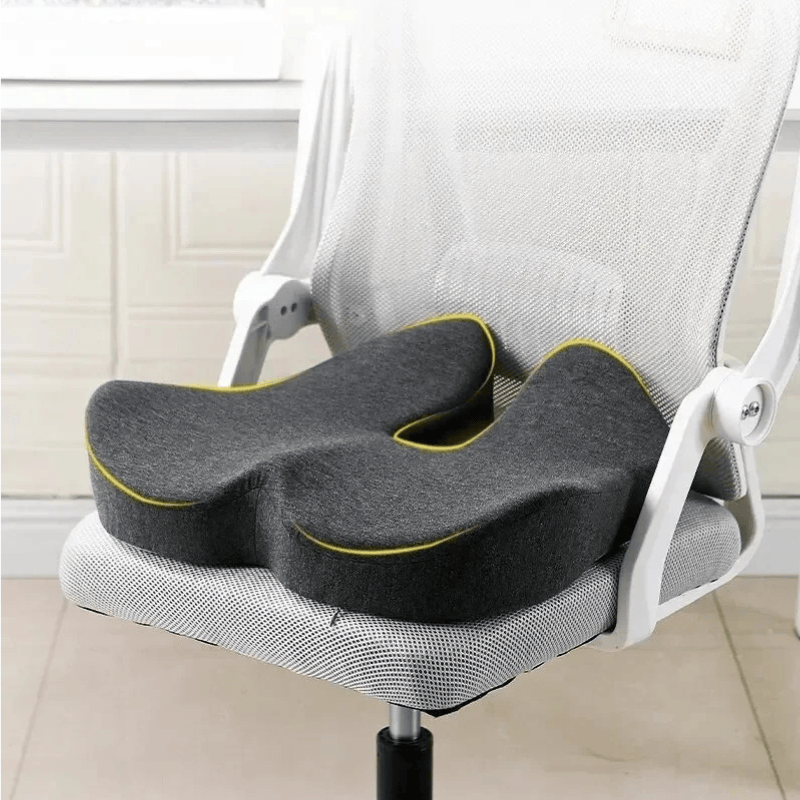 Coussin Orthopédique Lombaire Design et Discret pour Femme - Noir et gris clair