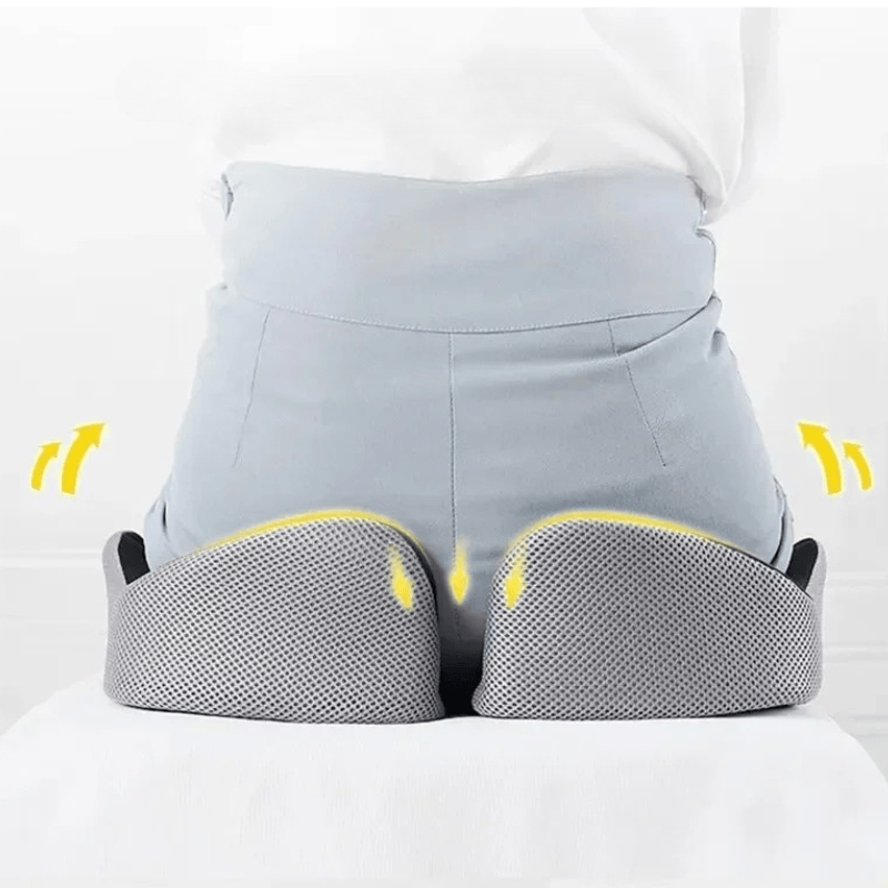 Coussin Orthopédique Lombaire Design et Discret pour Femme - Gris clair