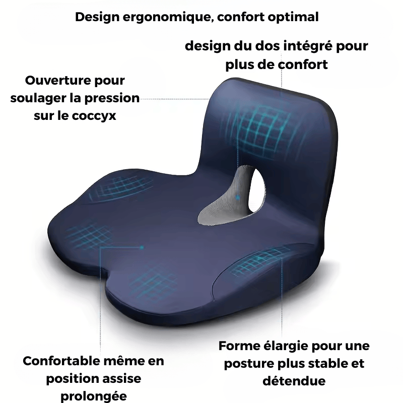 Coussin Orthopédique Lombaire Ergonomique - Noir