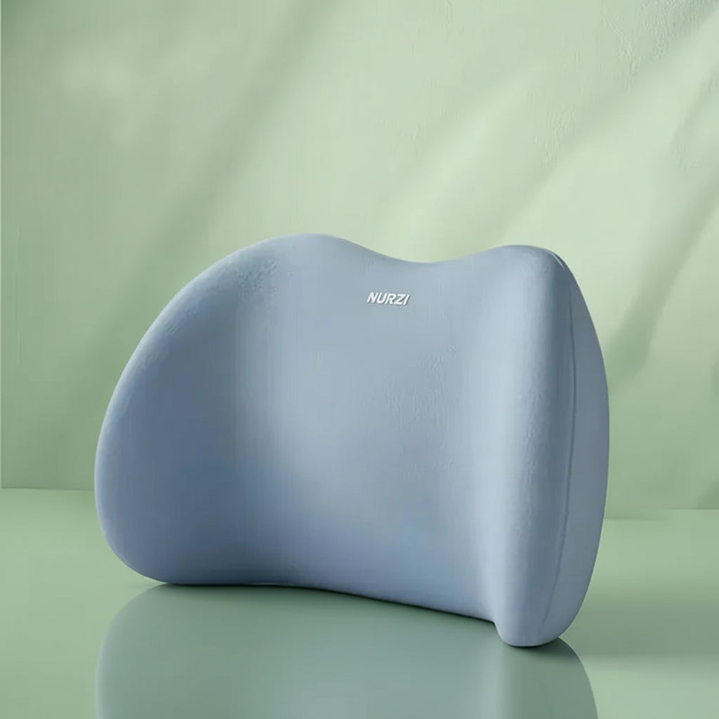 Coussin Orthopédique Lombaire Ergonomique en Mousse à Mémoire de Forme - Bleu