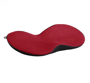 Coussin Orthopédique Lombaire Ergonomique pour Voiture – vue latérale avec texture rouge et design ergonomique adapté au soutien du dos