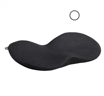 Coussin Orthopédique Lombaire Ergonomique pour Voiture – coussin noir à forme ondulée, vue de dessus, avec texture en relief